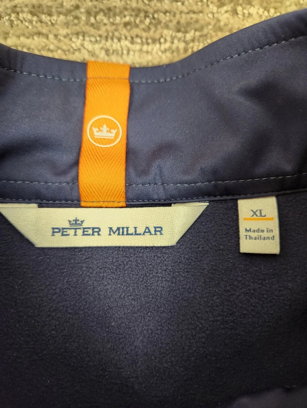 Peter Millar Thermal Block Micro Fleece Mens XL Gray Soft Shell Full Zip Coat